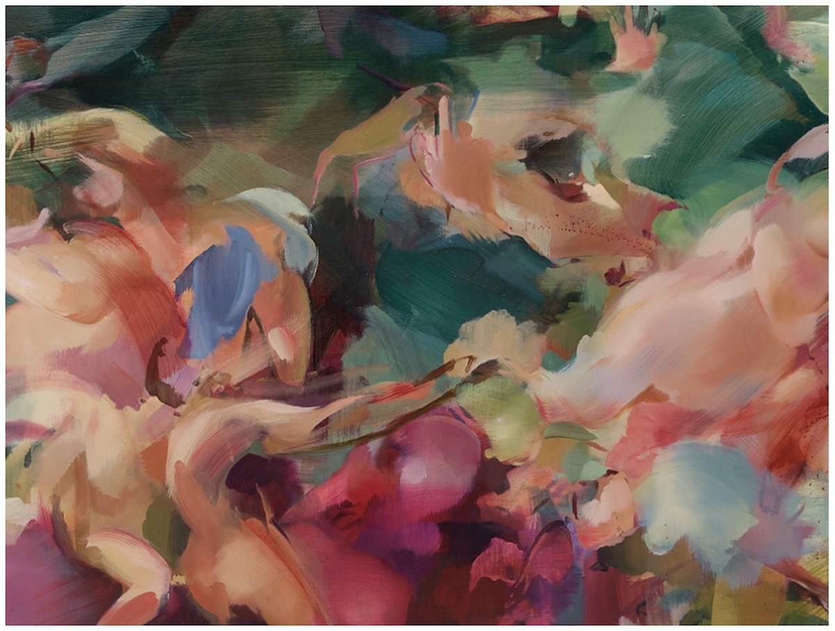 Flora Yukhnovich Tarantella (detail) 2025 Oil on linen 200 x 280 x 5 cm / 78 3/4 x 110 1/4 x 2 in