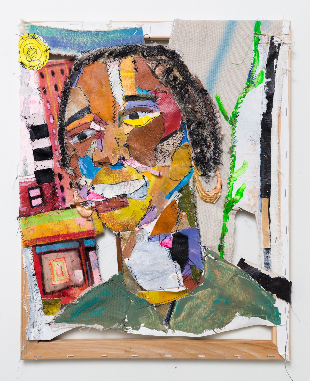 Artwork by Eustace Mamba_Untitled work_sewn canvas collageEustace Mamba Lavender dosagemagazine.com